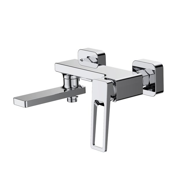 Смеситель для ванны Qtap Gemini Loop с душем QTGEM260CRM45701 Chrome, фото  | SNABZHENIE.com.ua