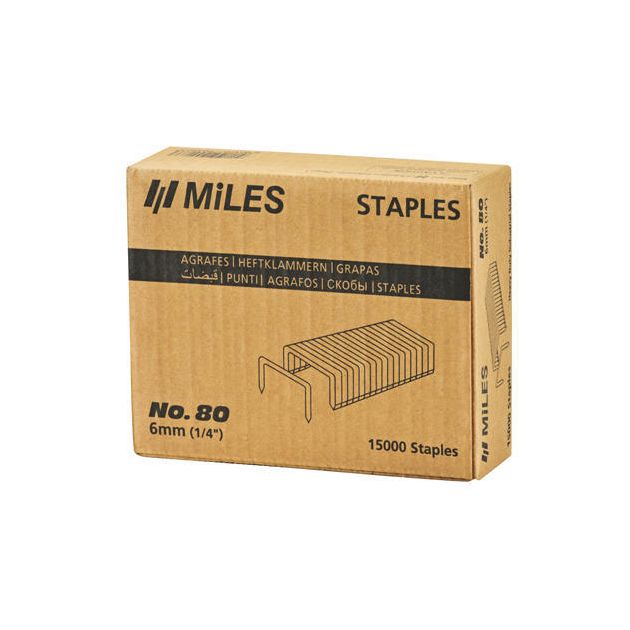 Скоби Miles No. 80, 15000 шт., 6 мм, 12,90 мм х 11,40 мм, фото  | SNABZHENIE.com.ua