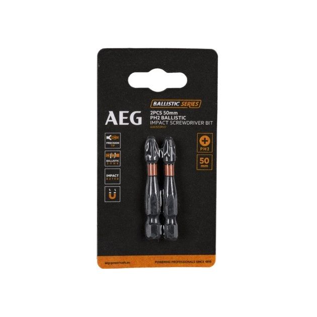 Біти ударні AAK502PH2 AEG, PH2, 50мм, 2шт., фото  | SNABZHENIE.com.ua