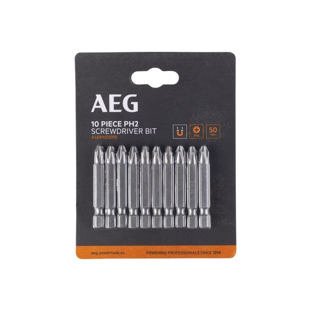 Биты AEG ASDPH25010, PH2, 50мм, 10шт., фото  | SNABZHENIE.com.ua