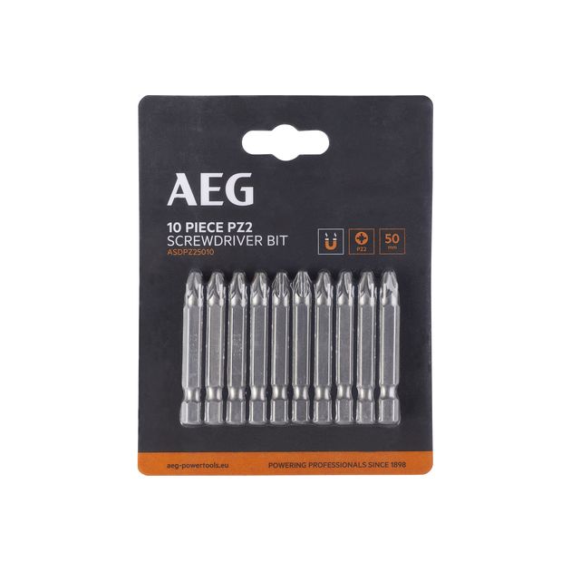 Биты AEG ASDPZ25010, PZ2, 50мм, 10шт., фото  | SNABZHENIE.com.ua