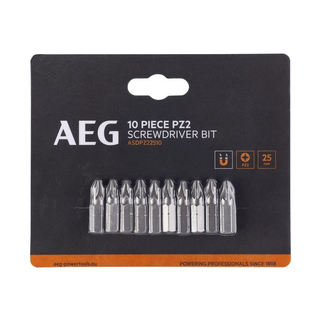 Биты AEG ASDPZ22510, PZ2, 25мм, 10шт., фото  | SNABZHENIE.com.ua