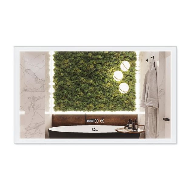 Зеркало Qtap Mideya Classic 800x600 с LED, антизапотеванием, часами, фото  | SNABZHENIE.com.ua