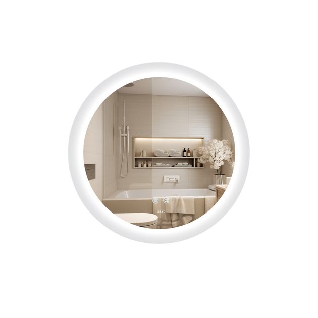 Зеркало Qtap Taurus R800 LED, антизапотевание, диммер, цвет 3000-6500K, фото  | SNABZHENIE.com.ua