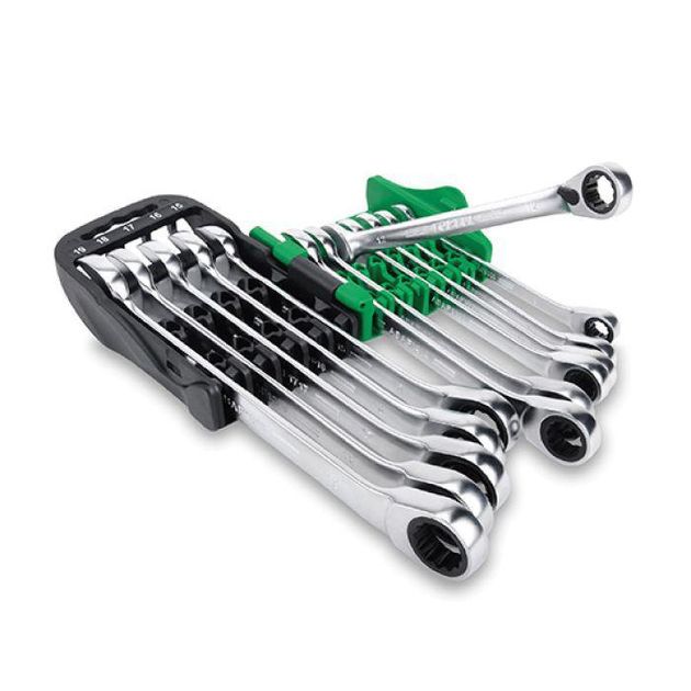 Набор трещоточных ключей TOPTUL 8-19мм 10шт на холдере GSAQ1001, фото , изображение 2 | SNABZHENIE.com.ua