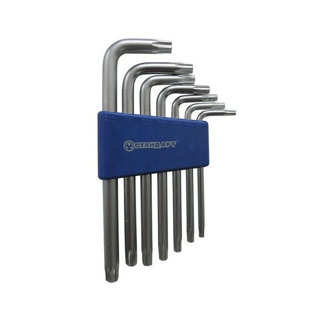 Набор ключей TORX Г-образ. с отверстием 7ед. СТАНДАРТ TKS0701, фото  | SNABZHENIE.com.ua