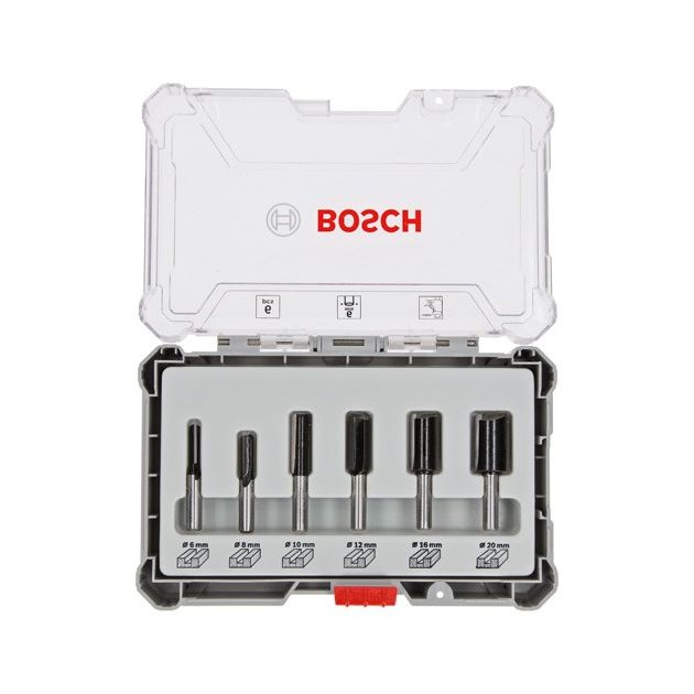 Набор фрез прямых, хвостовик 6 мм, 6 шт. BOSCH, фото  | SNABZHENIE.com.ua