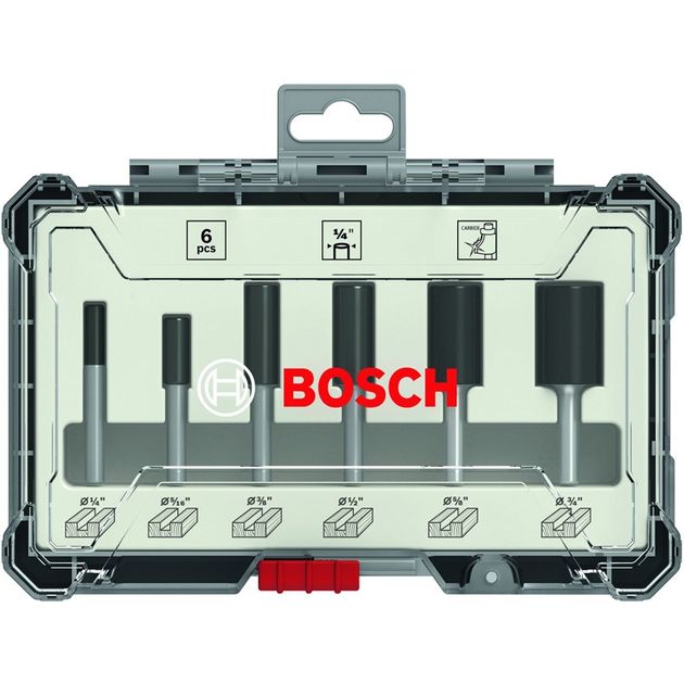 Набір фрез, прямі, хвостовик 1/4", 6 шт. BOSCH, фото  | SNABZHENIE.com.ua