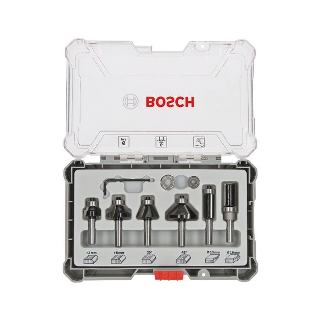 Набор фрез для торцевания и кантувания, хвостовик 6 мм BOSCH, фото  | SNABZHENIE.com.ua