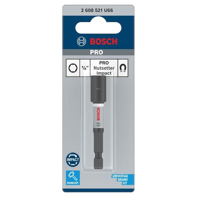 Торцевой ключ PRO Nutsetter Impact, 1/4" x 65 мм, 2 шт. BOSCH, фото  | SNABZHENIE.com.ua