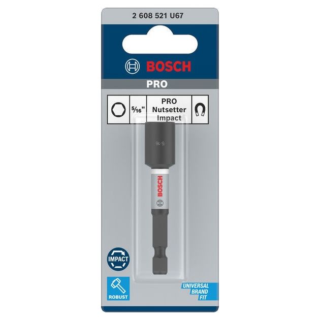 Торцевой ключ PRO Nutsetter Impact, 5/16" x 65 мм, 2 шт. BOSCH, фото  | SNABZHENIE.com.ua