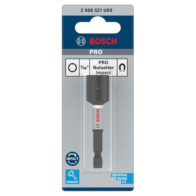 Торцевой ключ PRO Nutsetter Impact, 7/16" x 65 мм, 2 шт. BOSCH, фото  | SNABZHENIE.com.ua