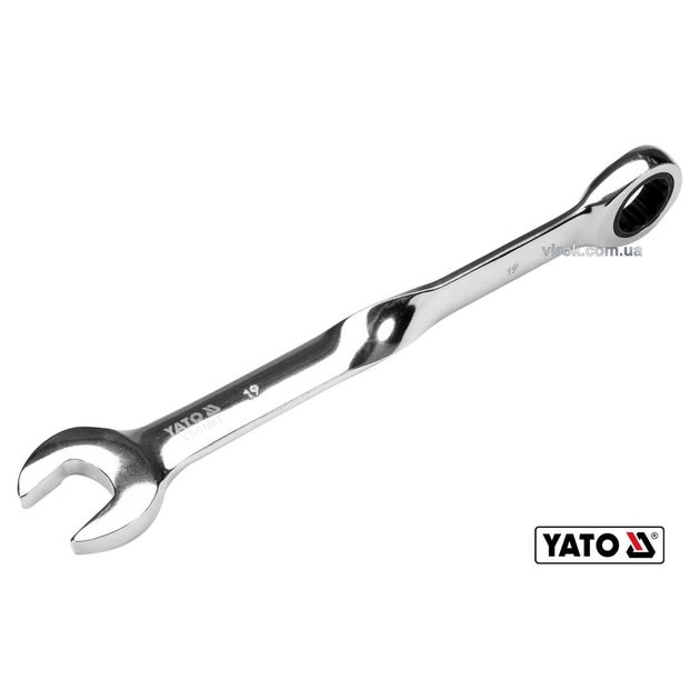 Ключ ріжково-накидний 90° з тріщаткою YATO, 19 мм, 239 мм, Cr-V, фото  | SNABZHENIE.com.ua