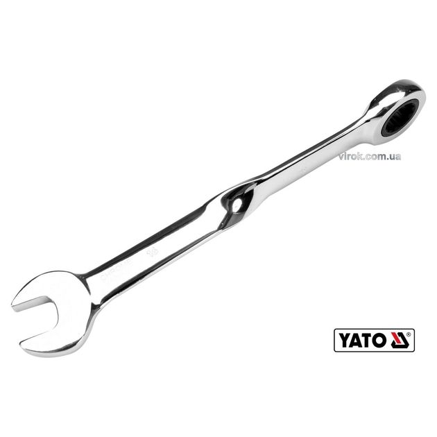 Ключ ріжково-накидний 90° з тріщаткою YATO 16x228 мм, Cr-V, HRC 40-45, фото  | SNABZHENIE.com.ua