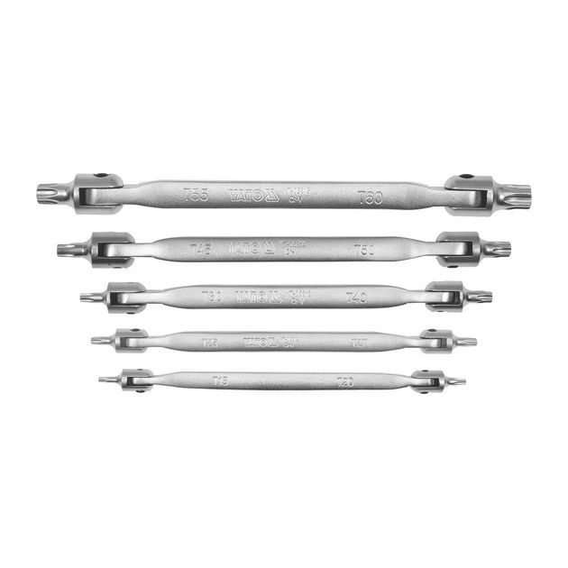 Набор ключей TORX 2-сторонних на шарнирах YATO, T15-T60, 5 шт, фото  | SNABZHENIE.com.ua
