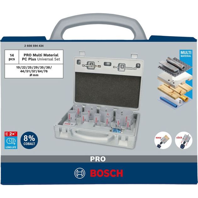 Набор коронок BOSCH PRO Multi Material PC Plus, 14 шт., фото  | SNABZHENIE.com.ua