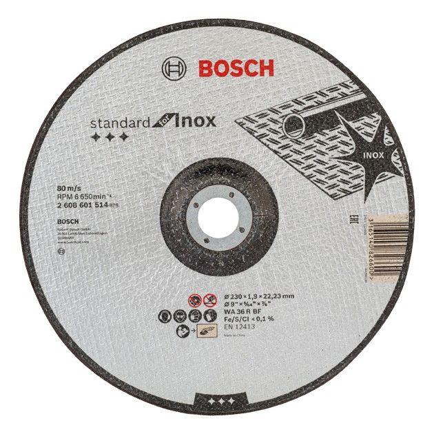 Відрізний круг опуклої форми Standard for Inox BOSCH, фото  | SNABZHENIE.com.ua