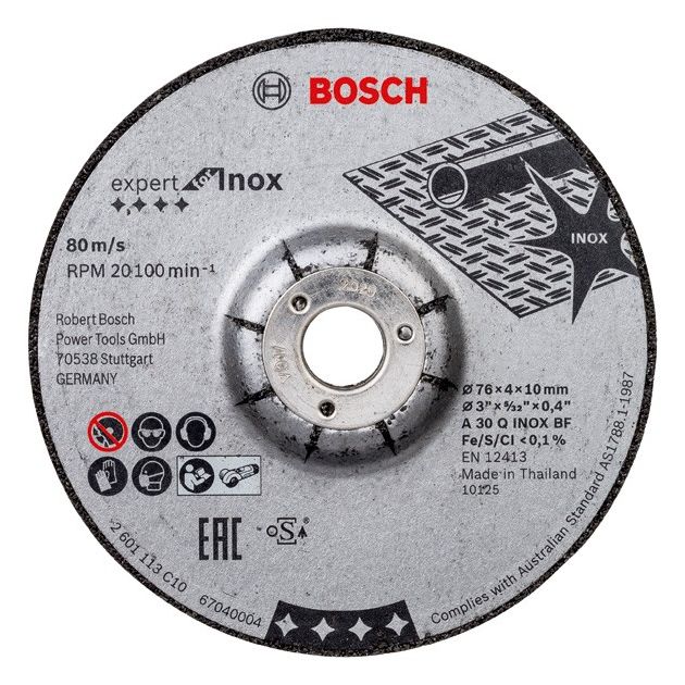 Expert для INOX 2 шт. x 76 x 4 x шлифовальный диск 10 мм BOSCH, фото  | SNABZHENIE.com.ua