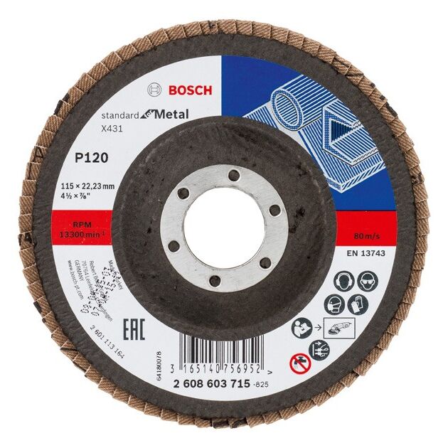 Складчатый шлифовальный круг X431, стандарт для металла BOSCH, фото  | SNABZHENIE.com.ua