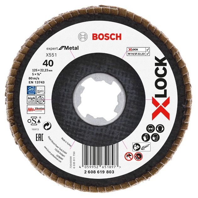 Шліфувальний диск X-LOCK X551 Expert for Metal BOSCH, фото  | SNABZHENIE.com.ua