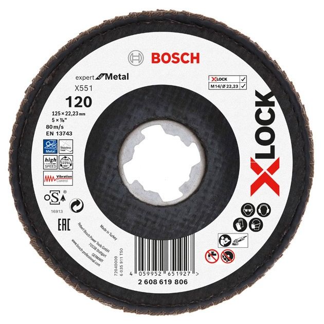 Шліфдиск X-LOCK X551 Expert for Metal BOSCH, фото  | SNABZHENIE.com.ua