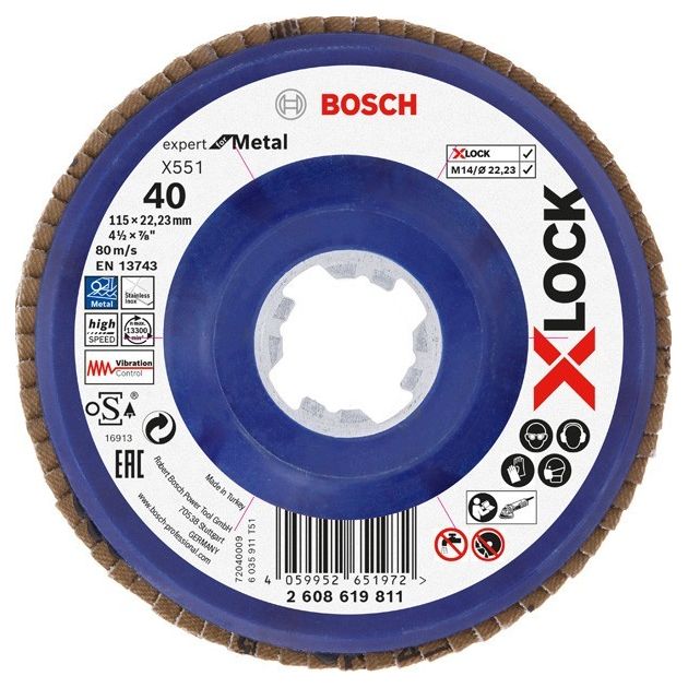 Шліфувальний диск X-LOCK X551 Expert for Metal BOSCH, фото  | SNABZHENIE.com.ua