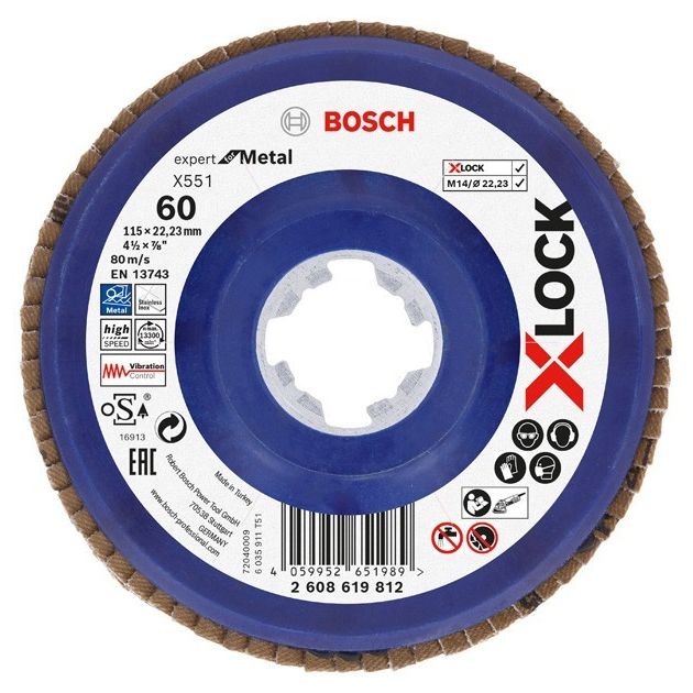 Шліфувальний диск X-LOCK X551 Expert for Metal BOSCH, фото  | SNABZHENIE.com.ua