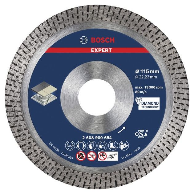 Алмазний відрізний круг EXPERT HardCeramic, 115 x 22,23 x 1,4 x 10 мм BOSCH, фото  | SNABZHENIE.com.ua