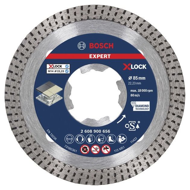 Алмазний відрізний круг EXPERT HardCeramic X-LOCK, 85 x 22,23 x 1,6 x 7 мм BOSCH, фото  | SNABZHENIE.com.ua