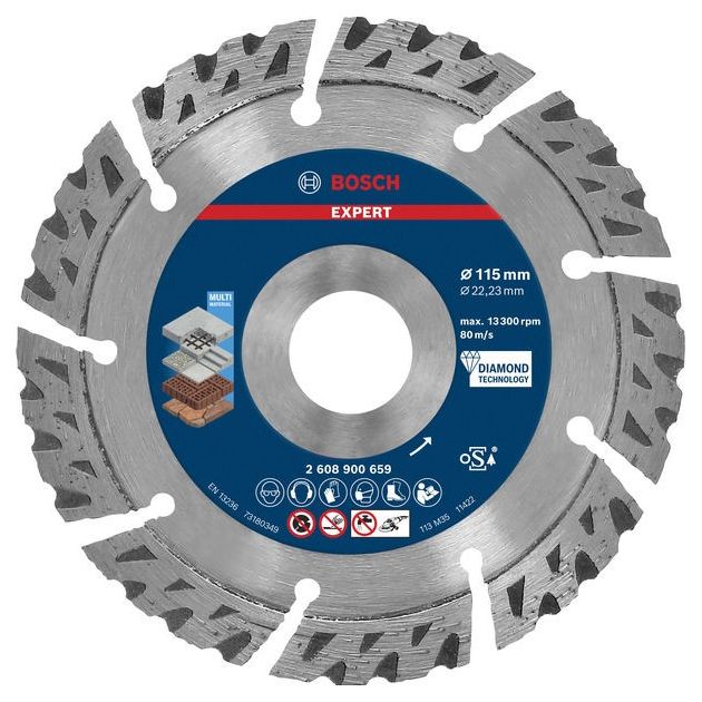 Алмазний відрізний круг EXPERT MultiMaterial, 115 x 22,23 x 2,2 x 12 мм BOSCH, фото  | SNABZHENIE.com.ua