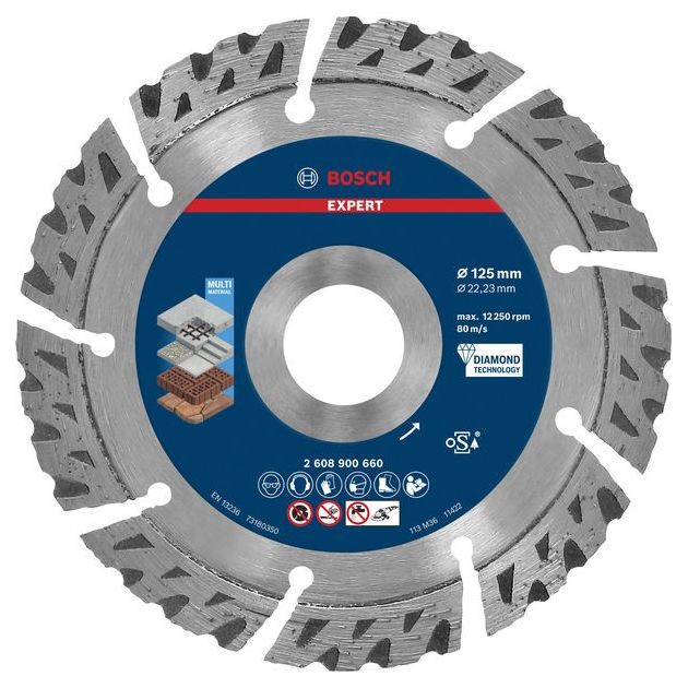 Алмазний відрізний круг EXPERT MultiMaterial, 125 x 22,23 x 2,2 x 12 мм BOSCH, фото  | SNABZHENIE.com.ua
