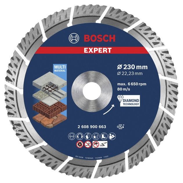 Алмазний відрізний круг EXPERT MultiMaterial, 230 x 22,23 x 2,4 x 15 мм BOSCH, фото  | SNABZHENIE.com.ua