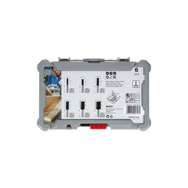 Набор фрез прямых, хвостовик 6 мм, 6 шт. BOSCH, фото , изображение 3 | SNABZHENIE.com.ua