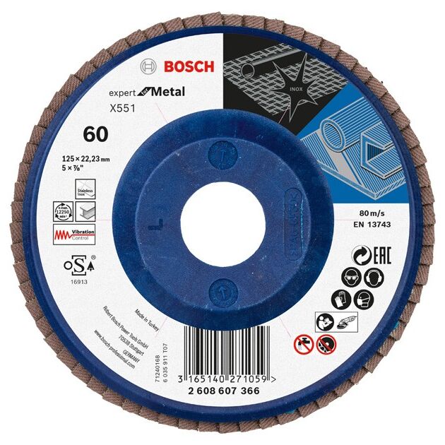 Складчатый шлифовальный круг X551, Expert for Metal BOSCH, фото , изображение 2 | SNABZHENIE.com.ua