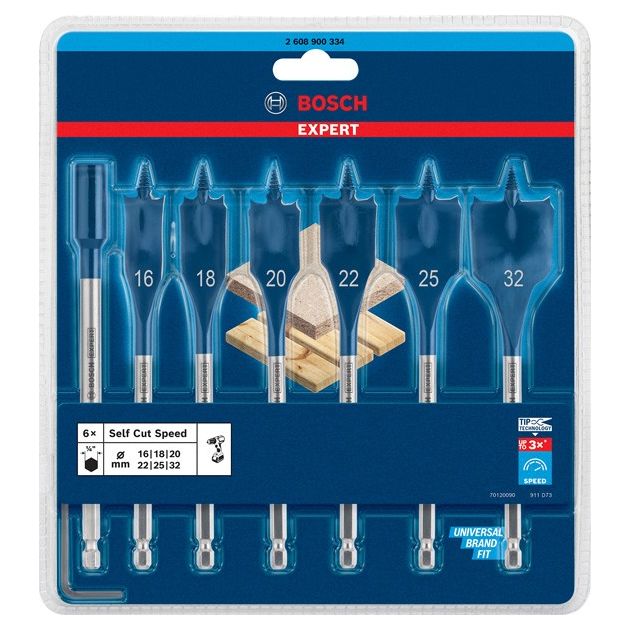 Набор сверел EXPERT Self Cut Speed, 7 шт, 16-32 мм, BOSCH, фото , изображение 3 | SNABZHENIE.com.ua