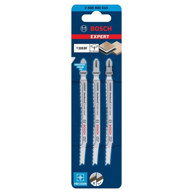 Полотна для лобзиков BOSCH EXPERT ‘Hardwood 2-side clean’ T 308 BF, 3 шт., фото , изображение 3 | SNABZHENIE.com.ua Полотна для лобзиков BOSCH EXPERT ‘Hardwood 2-side clean’ T 308 BF, 3 шт., фото , изображение 3 | SNABZHENIE.com.ua