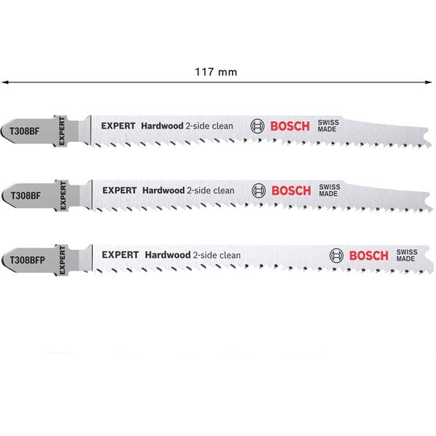 Набор полотен для лобзиков BOSCH EXPERT Hardwood, 2 шт., фото , изображение 5 | SNABZHENIE.com.ua