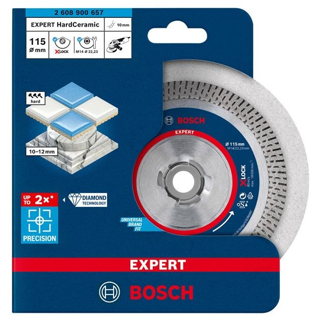 Алмазний відрізний круг EXPERT HardCeramic X-LOCK, 115 x 22,23 x 1,4 x 10 мм BOSCH, фото , зображення 3 | SNABZHENIE.com.ua Алмазний відрізний круг EXPERT HardCeramic X-LOCK, 115 x 22,23 x 1,4 x 10 мм BOSCH, фото , зображення 3 | SNABZHENIE.com.ua