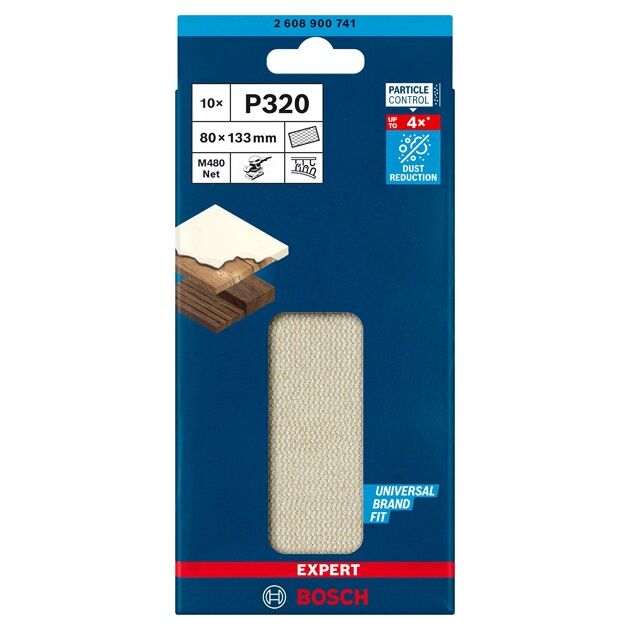 Шліфувальна сітка EXPERT M480 для ексцентрикових шліфувальних машин, 80 x 133 мм, G 320, 10 шт. BOSCH, фото , зображення 3 | SNABZHENIE.com.ua Шліфувальна сітка EXPERT M480 для ексцентрикових шліфувальних машин, 80 x 133 мм, G 320, 10 шт. BOSCH, фото , зображення 3 | SNABZHENIE.com.ua