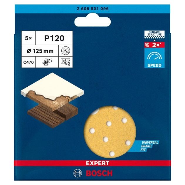 Шліфувальний папір EXPERT C470 з отворами для ексцентрикових шліфувальних машин, 125 мм, G 120, 5 шт. BOSCH, фото , зображення 3 | SNABZHENIE.com.ua Шліфувальний папір EXPERT C470 з отворами для ексцентрикових шліфувальних машин, 125 мм, G 120, 5 шт. BOSCH, фото , зображення 3 | SNABZHENIE.com.ua