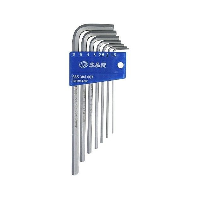 Шестигранные ключи S&R НX 7 шт в пластиковой клипсе, фото  | SNABZHENIE.com.ua
