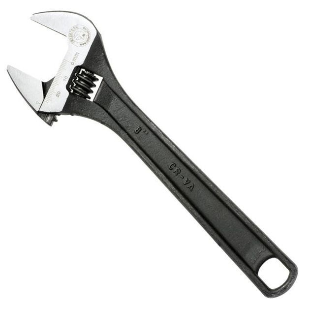 Ключ разводной 200мм, Cr-V, черный, фосфатированный, INTERTOOL XT-0058, фото , зображення 2 | SNABZHENIE.com.ua Ключ разводной 200мм, Cr-V, черный, фосфатированный, INTERTOOL XT-0058, фото , зображення 2 | SNABZHENIE.com.ua