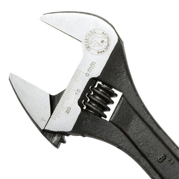 Ключ разводной 200мм, Cr-V, черный, фосфатированный, INTERTOOL XT-0058, фото , зображення 3 | SNABZHENIE.com.ua Ключ разводной 200мм, Cr-V, черный, фосфатированный, INTERTOOL XT-0058, фото , зображення 3 | SNABZHENIE.com.ua