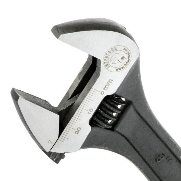 Ключ разводной 200мм, Cr-V, черный, фосфатированный, INTERTOOL XT-0058, фото , зображення 5 | SNABZHENIE.com.ua Ключ разводной 200мм, Cr-V, черный, фосфатированный, INTERTOOL XT-0058, фото , зображення 5 | SNABZHENIE.com.ua