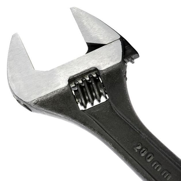 Ключ разводной 200мм, Cr-V, черный, фосфатированный, INTERTOOL XT-0058, фото , зображення 7 | SNABZHENIE.com.ua Ключ разводной 200мм, Cr-V, черный, фосфатированный, INTERTOOL XT-0058, фото , зображення 7 | SNABZHENIE.com.ua