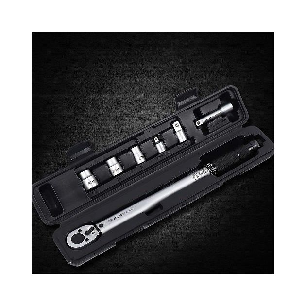 Динамометрический ключ S&R 3/8" 19-110 Нм с головками, фото , изображение 4 | SNABZHENIE.com.ua Динамометрический ключ S&R 3/8" 19-110 Нм с головками, фото , изображение 4 | SNABZHENIE.com.ua