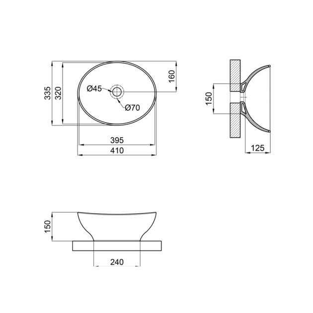 Раковина-чаша Qtap Dove 410x335x145 Белая QT06113078WN, фото , изображение 2 | SNABZHENIE.com.ua Раковина-чаша Qtap Dove 410x335x145 Белая QT06113078WN, фото , изображение 2 | SNABZHENIE.com.ua