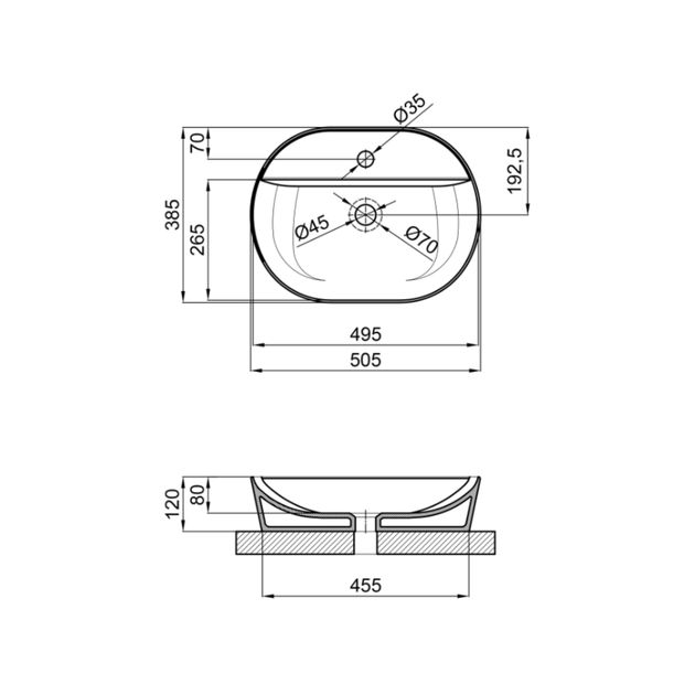 Раковина-чаша Qtap Scorpio 505x385x120 белая QT14112202WN, фото , изображение 2 | SNABZHENIE.com.ua Раковина-чаша Qtap Scorpio 505x385x120 белая QT14112202WN, фото , изображение 2 | SNABZHENIE.com.ua