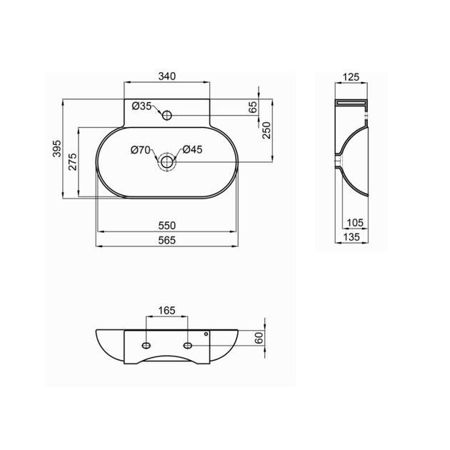 Раковина Qtap Cardinal 565х400х130 белая QT0411K177WN, фото , изображение 2 | SNABZHENIE.com.ua Раковина Qtap Cardinal 565х400х130 белая QT0411K177WN, фото , изображение 2 | SNABZHENIE.com.ua