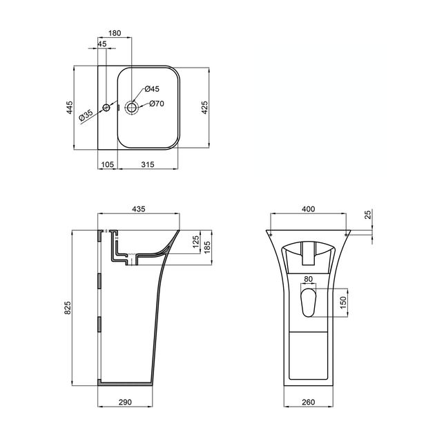 Раковина напольная моноблок Qtap Crow 450x435x835 белая, фото , изображение 2 | SNABZHENIE.com.ua Раковина напольная моноблок Qtap Crow 450x435x835 белая, фото , изображение 2 | SNABZHENIE.com.ua